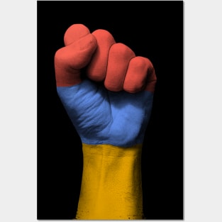 Flag of Armenia on a Raised Clenched Fist Posters and Art